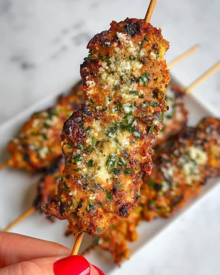 Garlic Parmesan Chicken Skewers Recipe