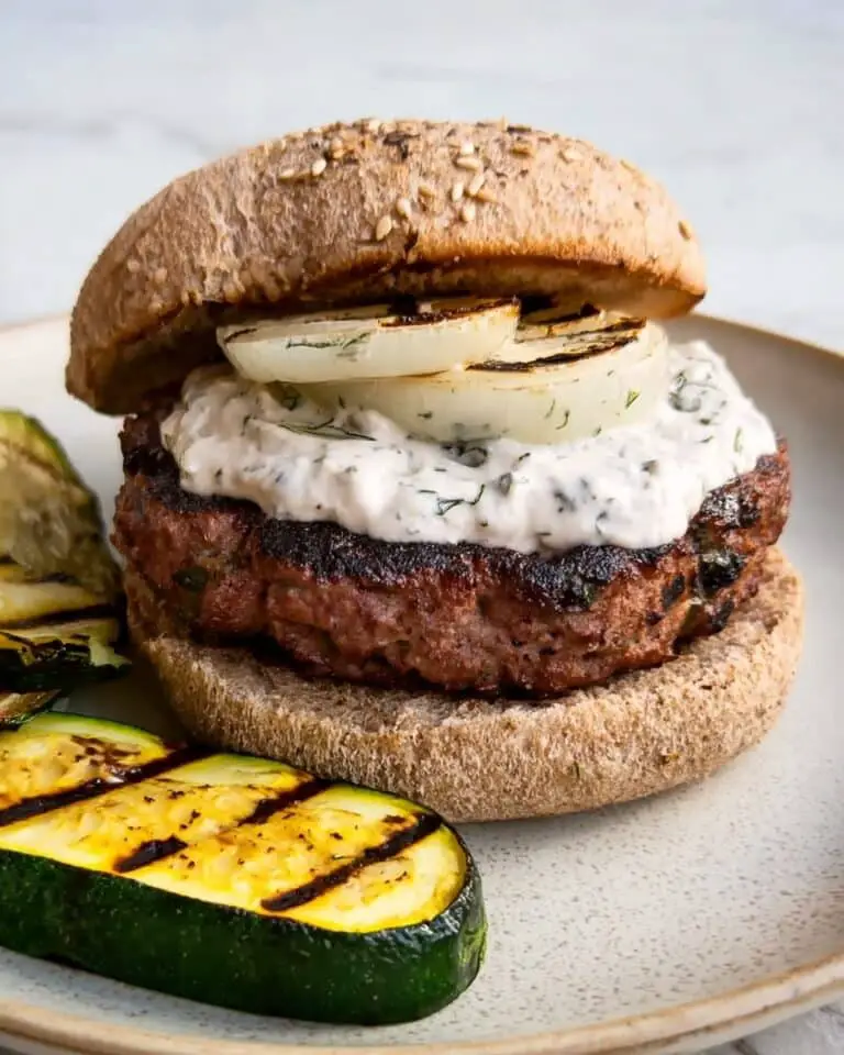 Green Chile Burgers with Grilled Onions and Salsa Mayo Recipe
