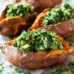 Chicken Pesto Stuffed Sweet Potatoes {Paleo, Whole30} Recipe