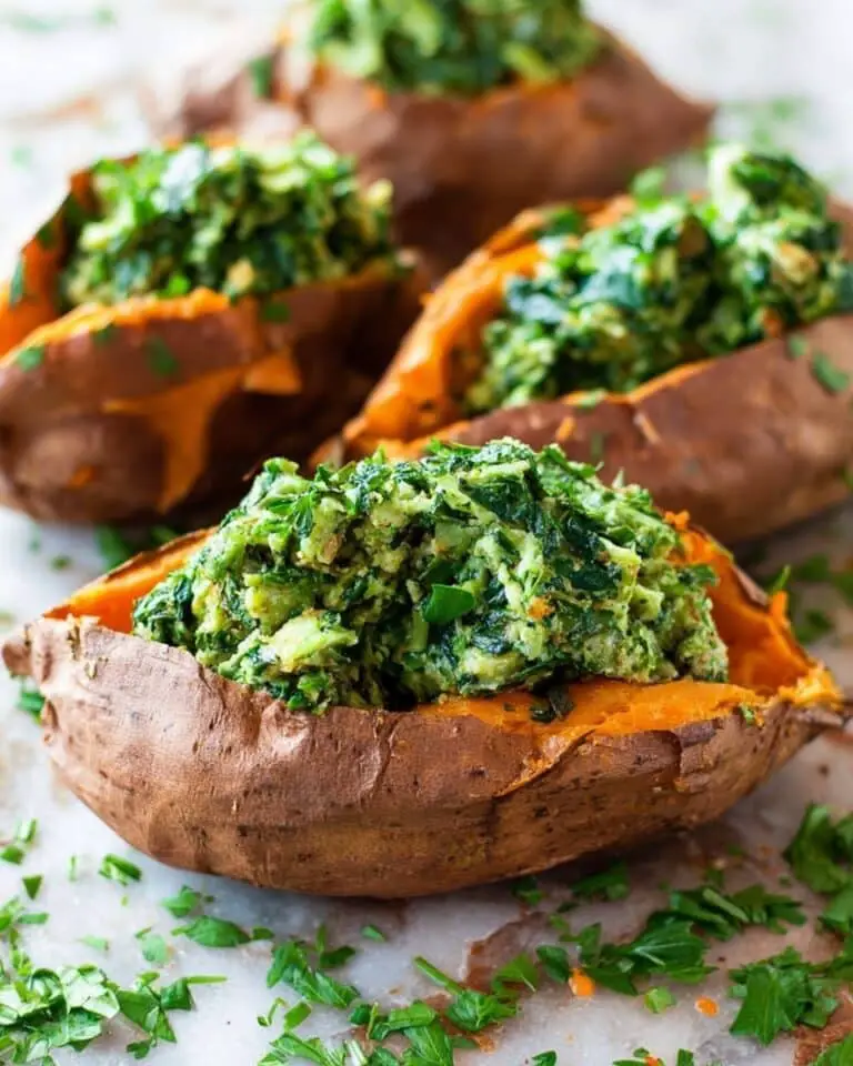 Chicken Pesto Stuffed Sweet Potatoes {Paleo, Whole30} Recipe
