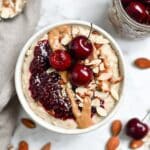 Healthy Overnight Oats with Cherry Chia Seed Jam Recipe