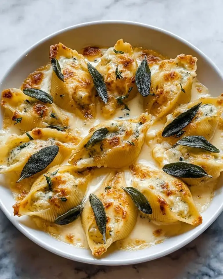 Pumpkin & Gouda Stuffed Shells with Brown Butter Sage Alfredo Recipe