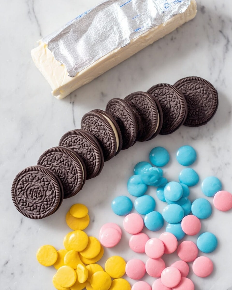 A close-up of a woman's hand holding half of a round treat covered in smooth bright blue coating. The inside of the treat is dark chocolate-colored with a soft texture. The blue coating is thin and shiny with some small white sprinkles on the top. In the background, more treats with the same bright blue coating and sprinkles sit on a white plate, all placed on a white marbled surface. The scene has soft lighting and a colorful, playful feel. photo taken with an iphone --ar 4:5 --v 7