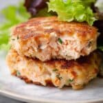 Salmon Cakes with Chive and Garlic Yogurt Sauce Recipe
