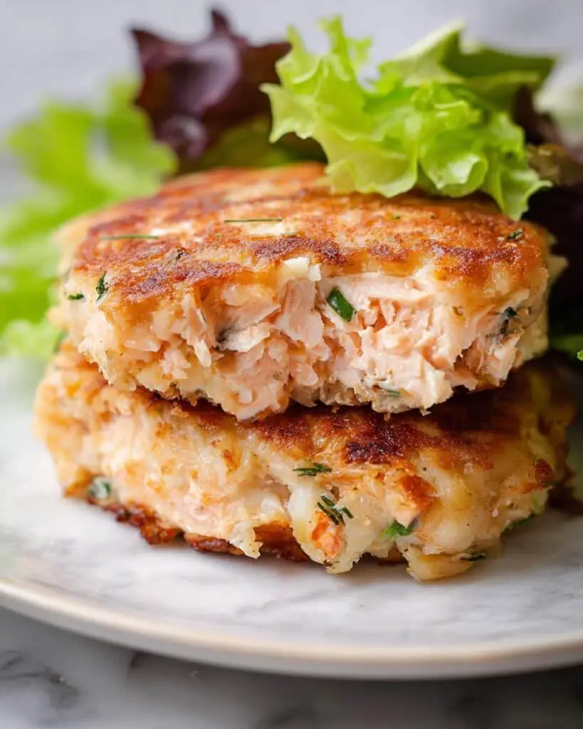 Salmon Cakes with Chive and Garlic Yogurt Sauce Recipe