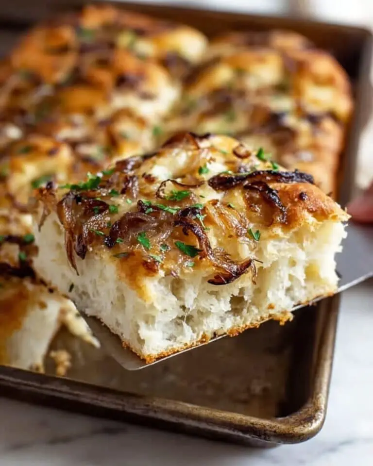 Cheesy Onion Focaccia Bread Recipe