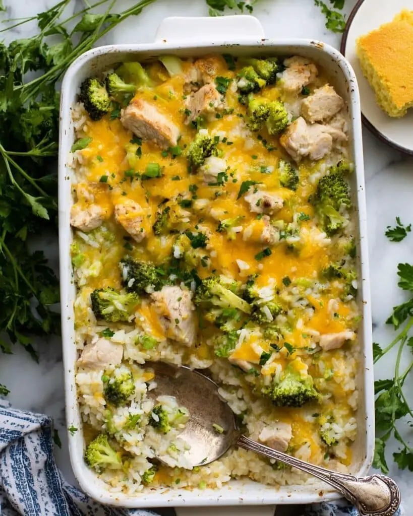 Dump-and-Bake Chicken Broccoli Rice Casserole Recipe
