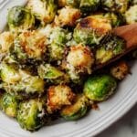 Roasted Brussels Sprouts Caesar Salad with Tahini Dressing and Crunchy Breadcrumbs Recipe
