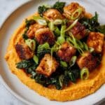 Maple Miso Whipped Sweet Potatoes with Cornmeal-Crusted Tofu Recipe