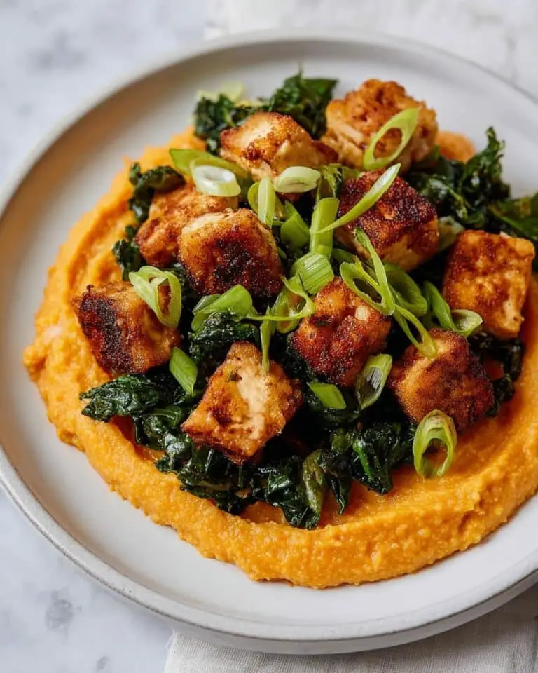 Maple Miso Whipped Sweet Potatoes with Cornmeal-Crusted Tofu Recipe