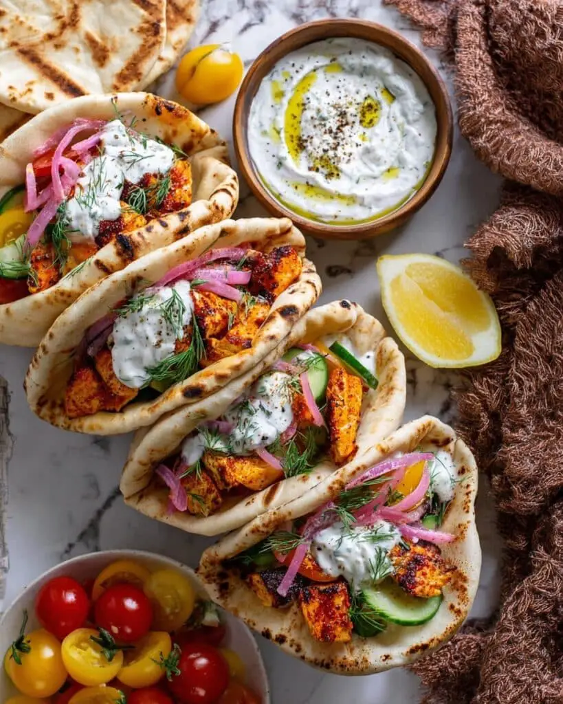 Mediterranean Halloumi Pitas Recipe