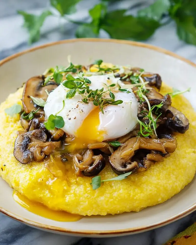 Polenta with Mushrooms and Poached Egg Recipe