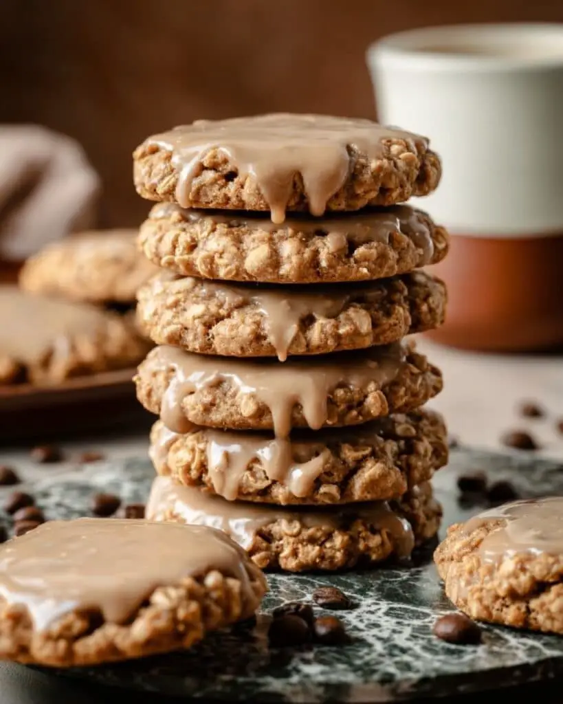 Vanilla Brown Sugar Oatmeal Latte Cookies with Espresso Icing Recipe