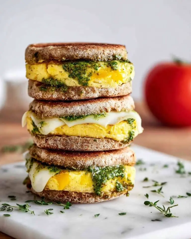 Healthy Pesto Egg Breakfast Sandwich Recipe