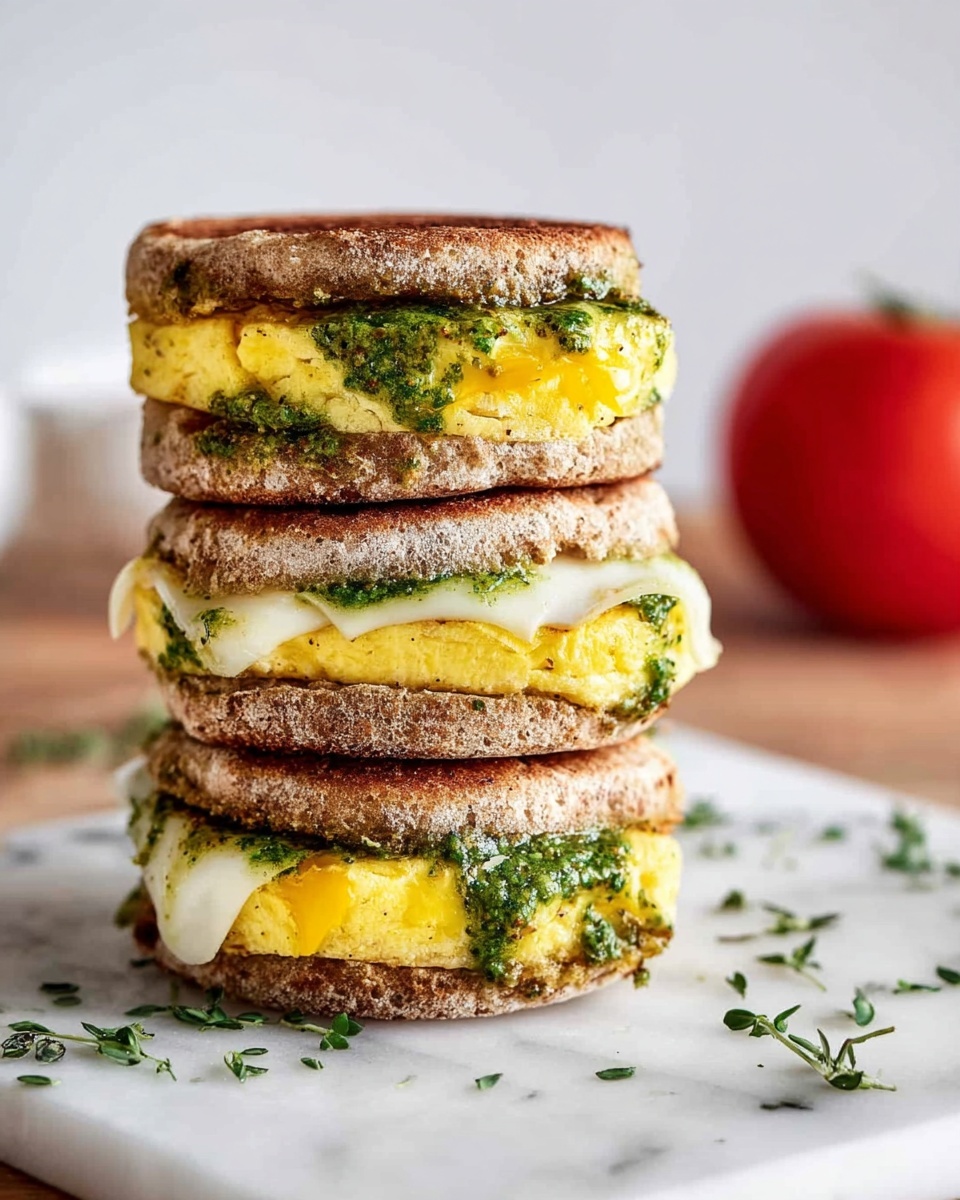 Healthy Pesto Egg Breakfast Sandwich Recipe