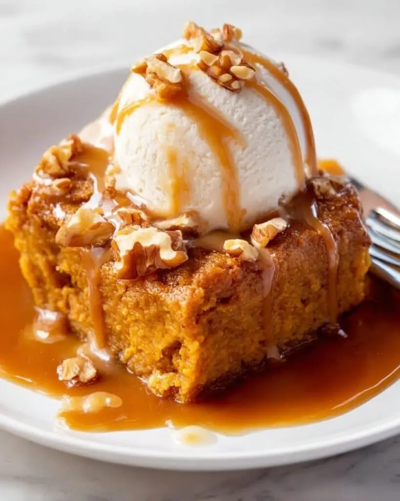 Caramel Pumpkin Cobbler with Pecans Recipe