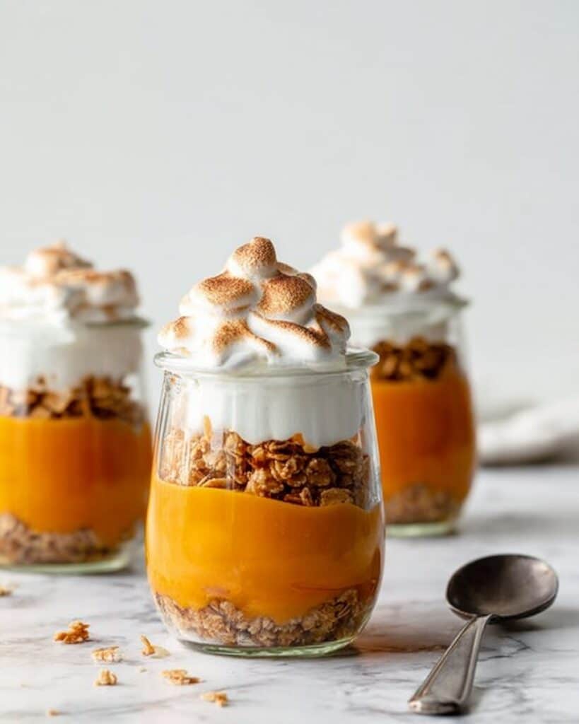 Sweet Potato Mousse with Toasted Meringue and Granola Recipe