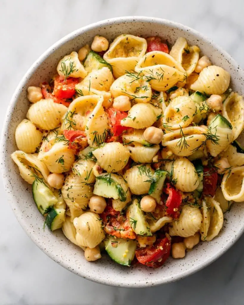 Chickpea Pasta Salad with Creamy Tahini Dressing Recipe
