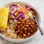 BBQ Chickpea Bowl with a Quick Creamy Coleslaw Recipe